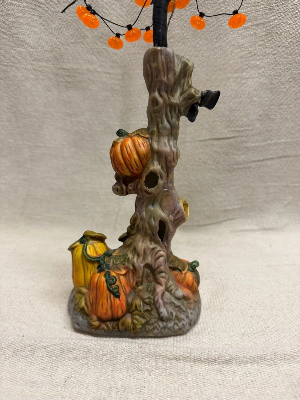 Halloween Lighted Jack-o-lantern Tree with Pumkins -Battery On/Off 17”